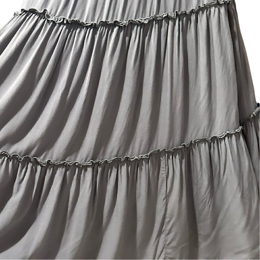 Cider Solid Backless Pleated Maxi Dress Size Large - image 5